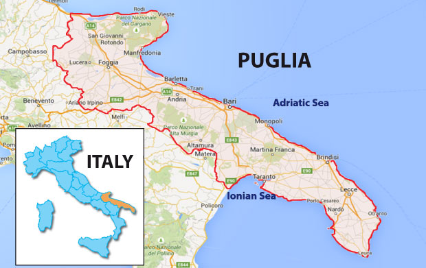 Puglia Italy map